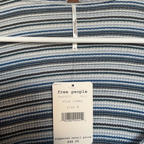 NWT Free People Square Neck Striped Top - Picture 5 of 7